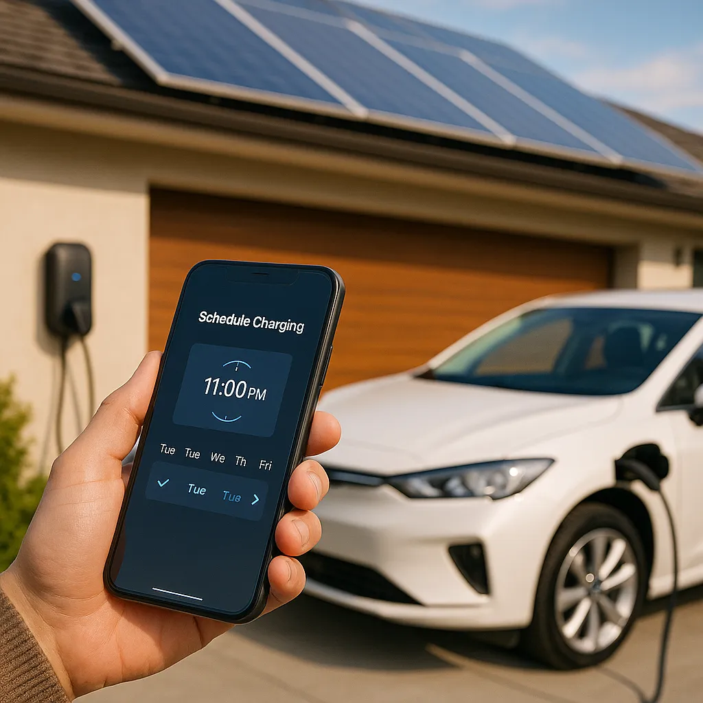 Scheduling EV charging beside solar-powered home